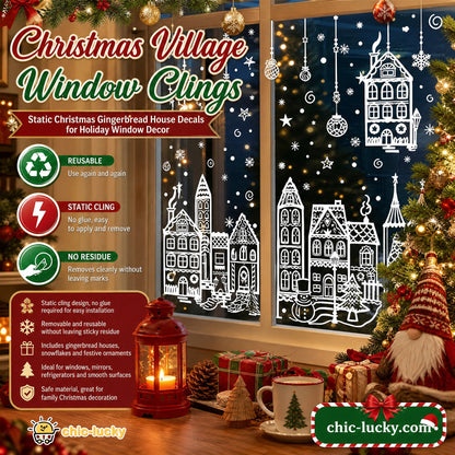 ⏳ ONLY$19.99!🎁🎄 Christmas Village Window Sticker Set