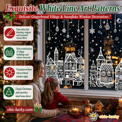 ⏳ ONLY$19.99!🎁🎄 Christmas Village Window Sticker Set