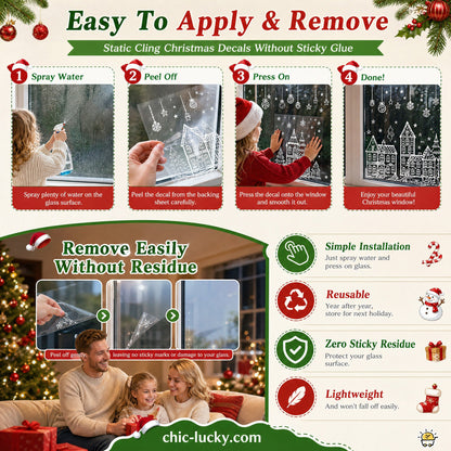 ⏳ ONLY$19.99!🎁🎄 Christmas Village Window Sticker Set