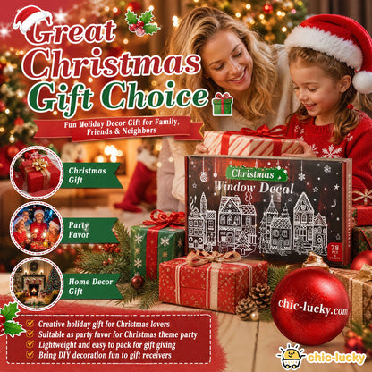 ⏳ ONLY$19.99!🎁🎄 Christmas Village Window Sticker Set