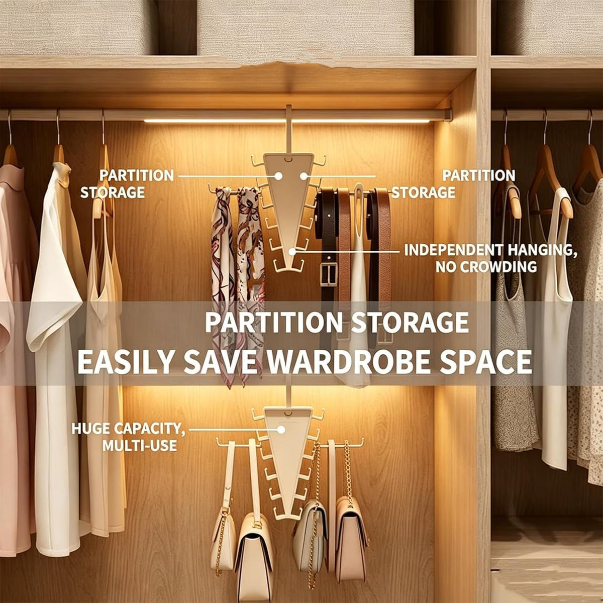 V Shaped Double-Sided Closet Organizer Hanger