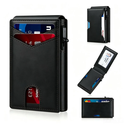 🔥Slim Pop-Up RFID Wallet for Men –1ID Window, Pop-Up Card Holder,Money Clip