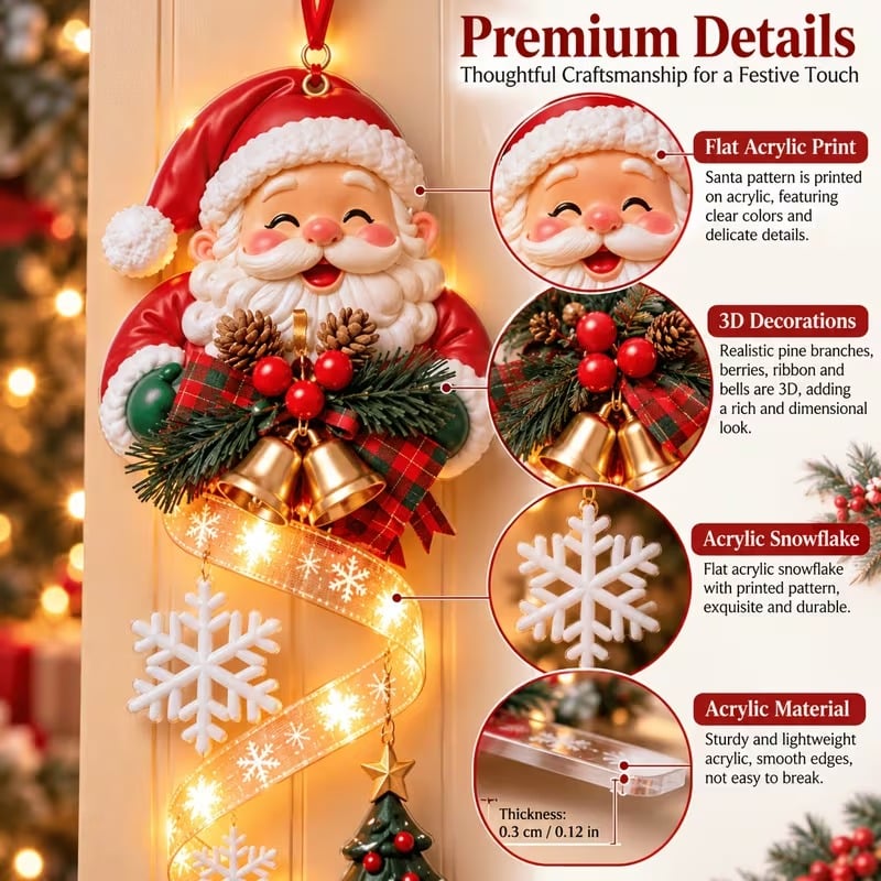 🎄Lighted Christmas Ribbon Hanging Door Decor