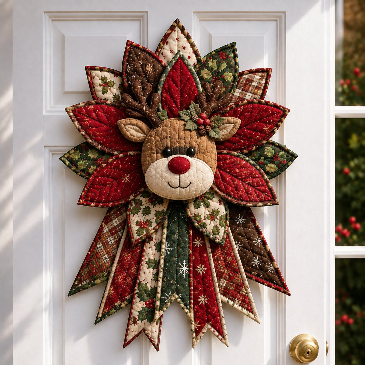 🔥Holiday Celebration 50% OFF 🎄 – Festive Quilted Christmas Door Hanging DIY Sewing Kit