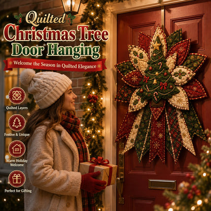 🔥Holiday Celebration 50% OFF 🎄 – Festive Quilted Christmas Door Hanging DIY Sewing Kit
