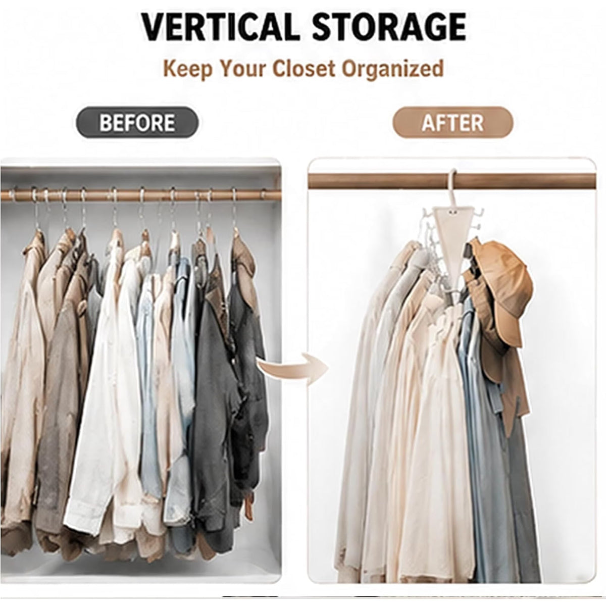 V Shaped Double-Sided Closet Organizer Hanger