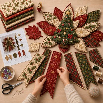 🔥Holiday Celebration 50% OFF 🎄 – Festive Quilted Christmas Door Hanging DIY Sewing Kit