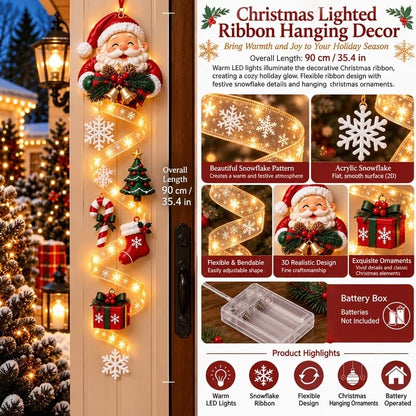🎄Lighted Christmas Ribbon Hanging Door Decor