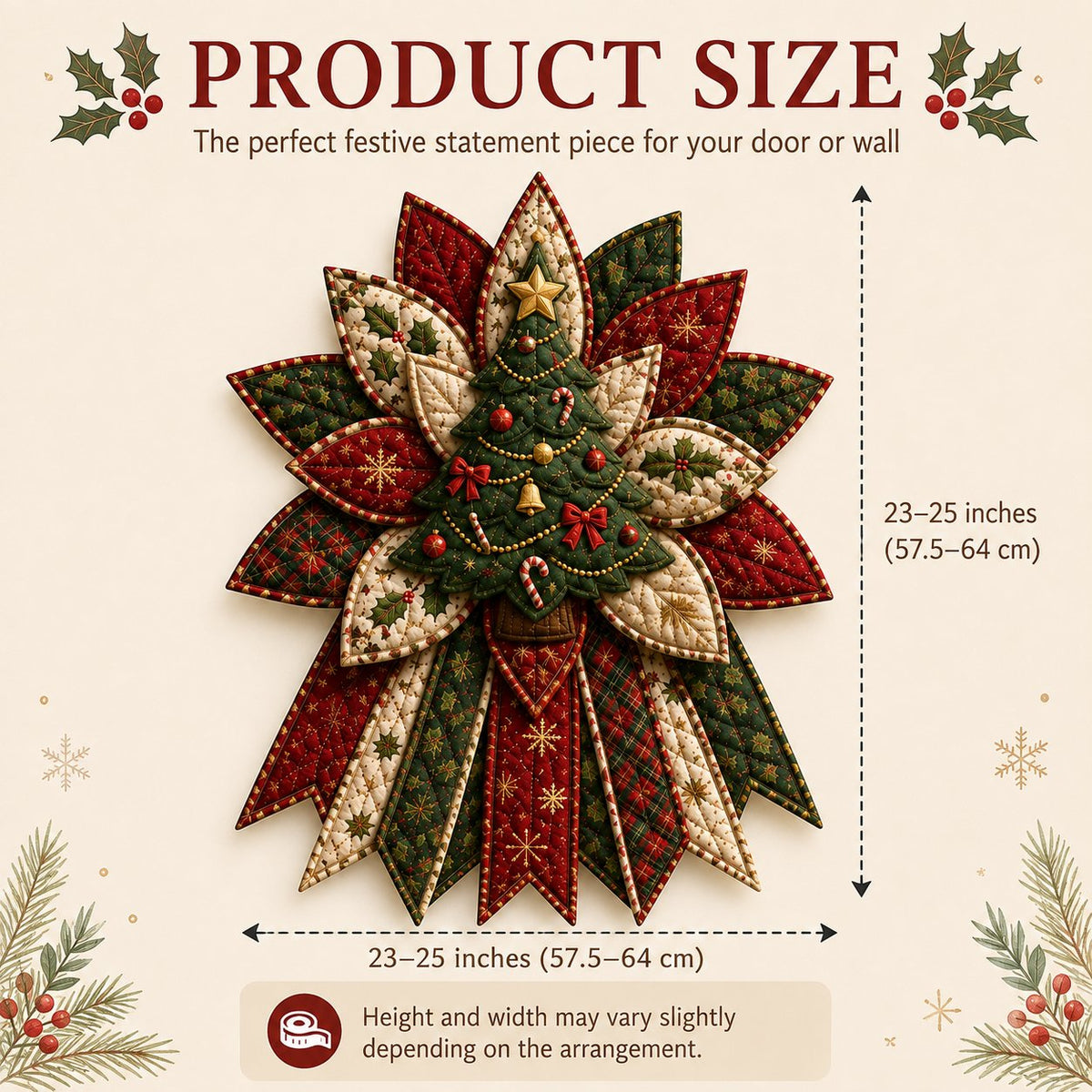 🔥Holiday Celebration 50% OFF 🎄 – Festive Quilted Christmas Door Hanging DIY Sewing Kit