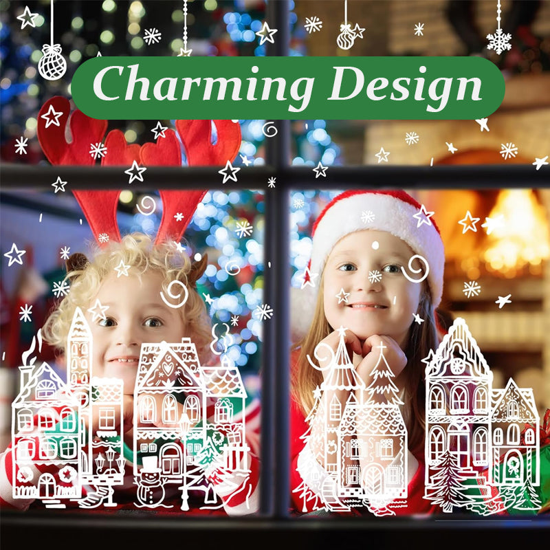 ⏳ ONLY$19.99!🎁🎄 Christmas Village Window Sticker Set