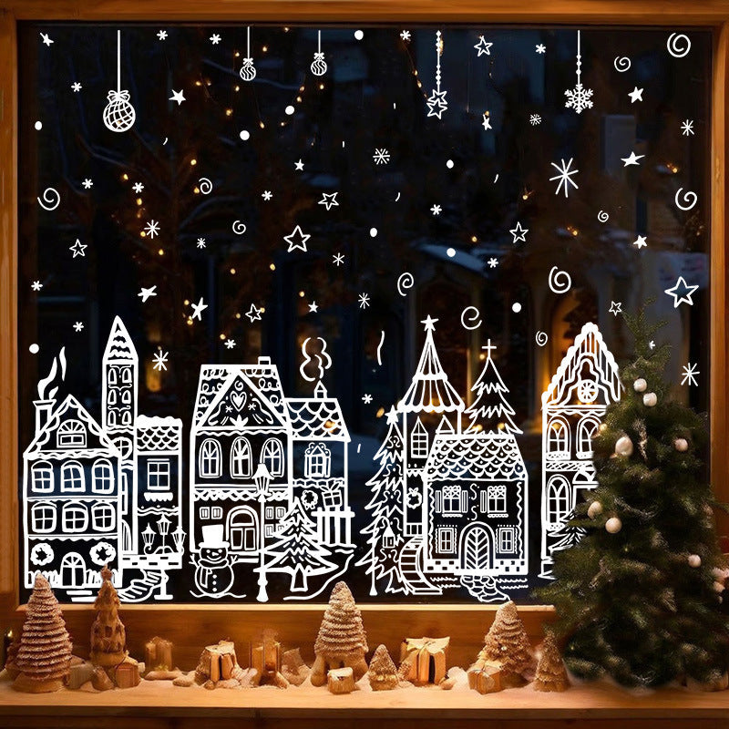 ⏳ ONLY$19.99!🎁🎄 Christmas Village Window Sticker Set
