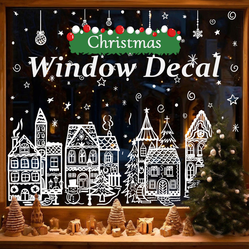 ⏳ ONLY$19.99!🎁🎄 Christmas Village Window Sticker Set