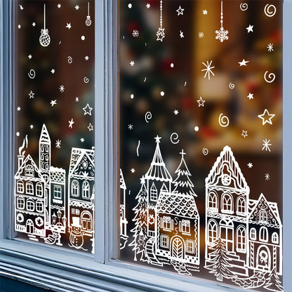 ⏳ ONLY$19.99!🎁🎄 Christmas Village Window Sticker Set
