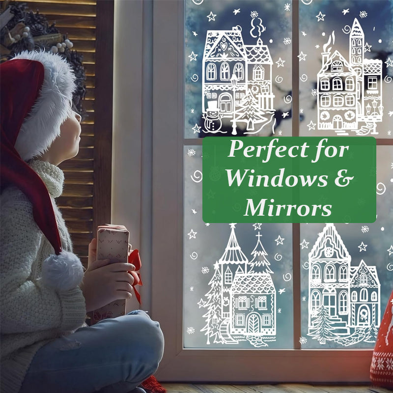 ⏳ ONLY$19.99!🎁🎄 Christmas Village Window Sticker Set