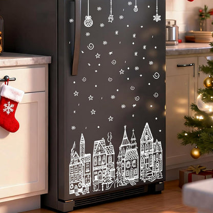 ⏳ ONLY$19.99!🎁🎄 Christmas Village Window Sticker Set