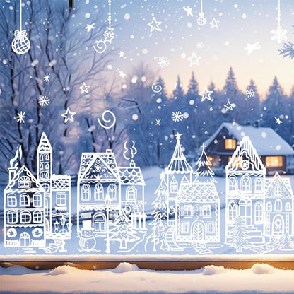 ⏳ ONLY$19.99!🎁🎄 Christmas Village Window Sticker Set