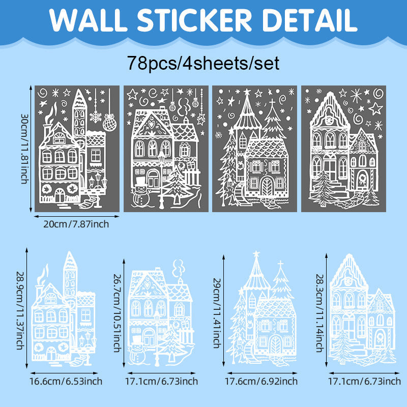 ⏳ ONLY$19.99!🎁🎄 Christmas Village Window Sticker Set